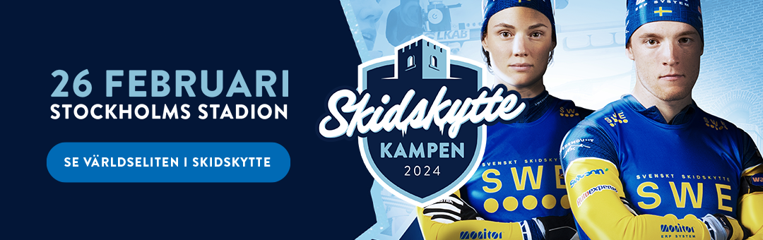 Hanna Öberg och Sebastian Samuelsson utmanar några av världens bästa skidskyttar på Stockholms Stadion 26 februari 2024.